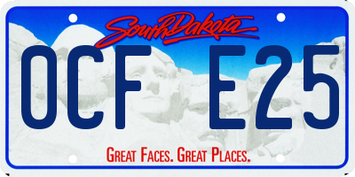 SD license plate 0CFE25