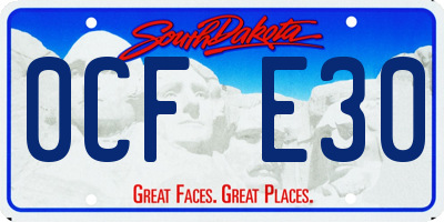 SD license plate 0CFE30