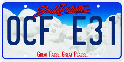 SD license plate 0CFE31