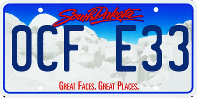 SD license plate 0CFE33