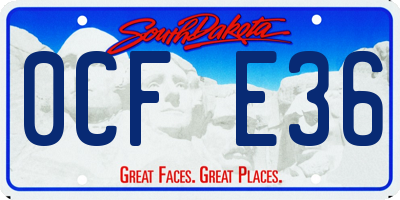 SD license plate 0CFE36