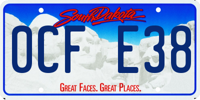 SD license plate 0CFE38