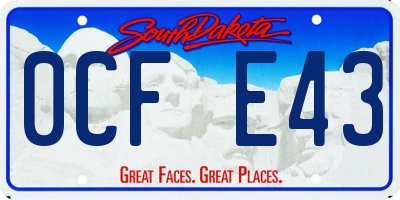SD license plate 0CFE43