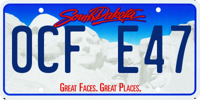 SD license plate 0CFE47