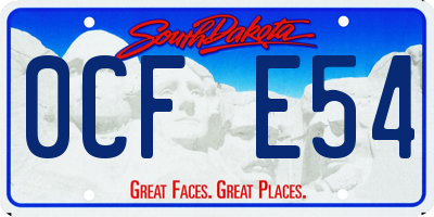 SD license plate 0CFE54