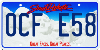 SD license plate 0CFE58
