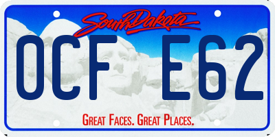 SD license plate 0CFE62