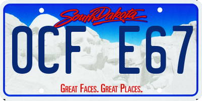 SD license plate 0CFE67