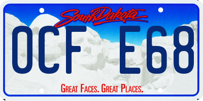 SD license plate 0CFE68