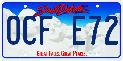 SD license plate 0CFE72