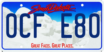 SD license plate 0CFE80