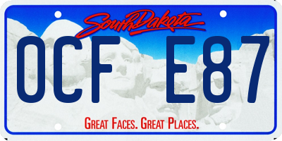 SD license plate 0CFE87