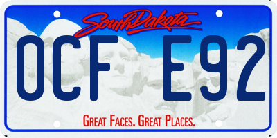 SD license plate 0CFE92