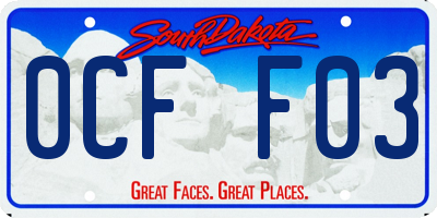 SD license plate 0CFF03