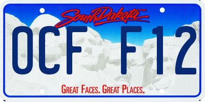 SD license plate 0CFF12