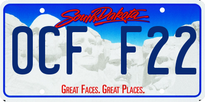 SD license plate 0CFF22