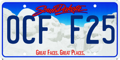 SD license plate 0CFF25