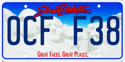 SD license plate 0CFF38