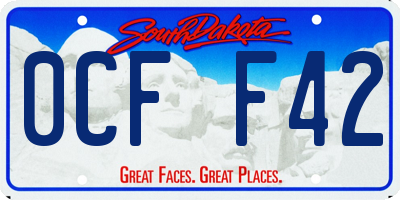 SD license plate 0CFF42