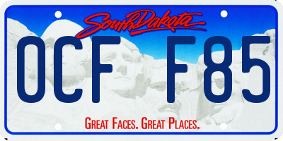 SD license plate 0CFF85