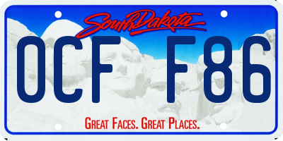 SD license plate 0CFF86