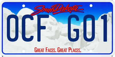 SD license plate 0CFG01