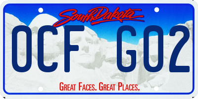SD license plate 0CFG02