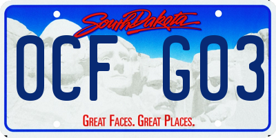 SD license plate 0CFG03