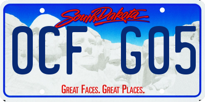 SD license plate 0CFG05