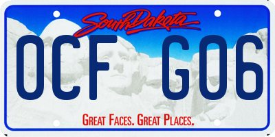SD license plate 0CFG06
