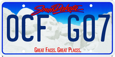 SD license plate 0CFG07