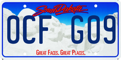 SD license plate 0CFG09
