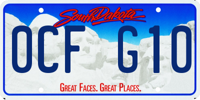 SD license plate 0CFG10