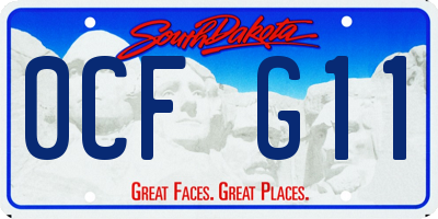 SD license plate 0CFG11
