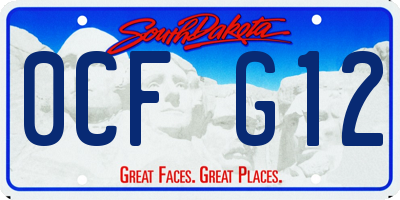 SD license plate 0CFG12
