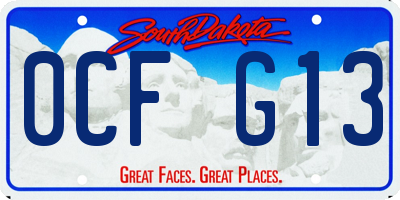 SD license plate 0CFG13