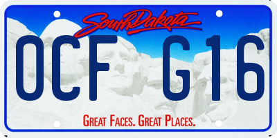 SD license plate 0CFG16