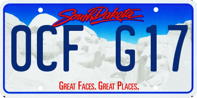 SD license plate 0CFG17