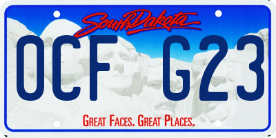 SD license plate 0CFG23