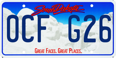 SD license plate 0CFG26