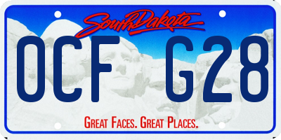 SD license plate 0CFG28