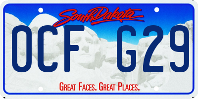 SD license plate 0CFG29