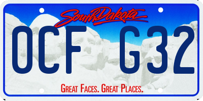 SD license plate 0CFG32