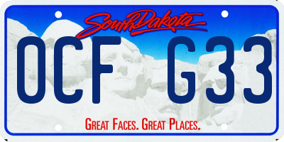 SD license plate 0CFG33