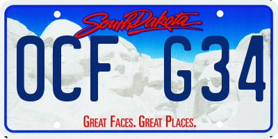SD license plate 0CFG34