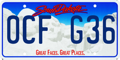 SD license plate 0CFG36