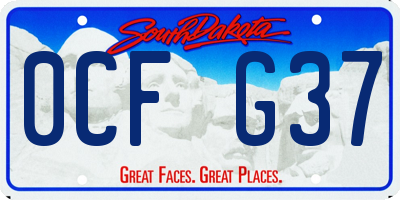 SD license plate 0CFG37