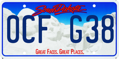 SD license plate 0CFG38