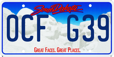 SD license plate 0CFG39