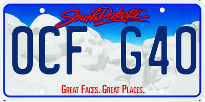 SD license plate 0CFG40